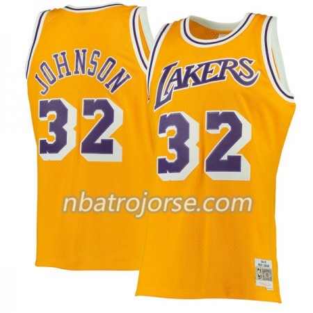 Män Los Angeles Lakers Tröja Magic Johnson 32 Hardwood Classics Grå Swingman
